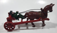 Antique Early 20th Century US Mail Horse Carriage Wagon with Driver Cast Iron Toy Missing Cab