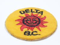 Delta. B.C. Sun God Themed 1 3/4" Round Fabric Patch Sticker