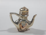 Metal Silver Tone Miniature Teapot Shaped 1 7/8" Tall Salt or Pepper Shaker Made in Japan