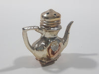 Metal Silver Tone Miniature Teapot Shaped 1 7/8" Tall Salt or Pepper Shaker Made in Japan