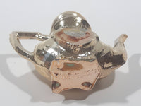 Metal Silver Tone Miniature Teapot Shaped 1 7/8" Tall Salt or Pepper Shaker Made in Japan