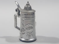 Columbia Icefields Canada 2 1/4" Tall Silver Tone Metal Miniature Stein With Lid