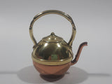 Vintage Teapot Kettle Brass and Copper 2 1/4" Tall Miniature Dollhouse Size Furniture
