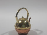 Vintage Teapot Kettle Brass and Copper 2 1/4" Tall Miniature Dollhouse Size Furniture
