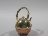 Vintage Teapot Kettle Brass and Copper 2 1/4" Tall Miniature Dollhouse Size Furniture