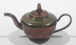 Vintage Teapot Kettle with Removable Lid Brass and Copper 1 1/2" Tall Miniature Dollhouse Size Furniture 75651 Made in England