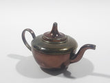 Vintage Teapot Kettle with Removable Lid Brass and Copper 1 1/2" Tall Miniature Dollhouse Size Furniture 75651 Made in England