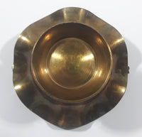 Vintage Skirted Brass Candy Dish with Handle 5" Diameter