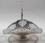 Vintage Silver Plated Brass Metal Candy Dish with Handle 4" x 6"