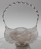 Vintage Silver Plated Brass Metal Candy Dish with Handle 4" x 6"