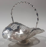 Vintage Silver Plated Brass Metal Candy Dish with Handle 4" x 6"