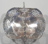 Vintage Silver Plated Brass Metal Candy Dish with Handle 4" x 6"