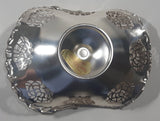 Vintage Silver Plated Brass Metal Candy Dish with Handle 4" x 6"