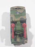 1994 LGT Galoob Micro Machines Scud Missile Rocket Launcher Camouflage Army Olive Green and Brown Die Cast Toy Car Military Weaponry Vehicle - 1 Broken Missile