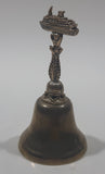 Vintage Cruise Ship Boat Figural Silver Look Metal 3" Tall Bell