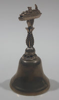 Vintage Cruise Ship Boat Figural Silver Look Metal 3" Tall Bell