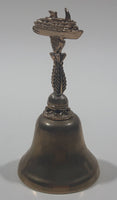 Vintage Cruise Ship Boat Figural Silver Look Metal 3" Tall Bell