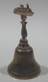 Vintage Cruise Ship Boat Figural Silver Look Metal 3" Tall Bell