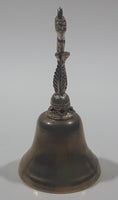 Vintage Cruise Ship Boat Figural Silver Look Metal 3" Tall Bell