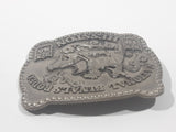 Vintage 1985 NFR National Finals Rodeo Hesston Metal Belt Buckle 3rd Edition Anniversary Series Limited Collector's Buckle