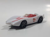 2008 Hot Wheels Mach 5 Speed Racer White Plastic Die Cast Toy Race Car Vehicle