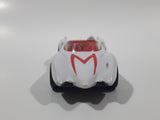 2008 Hot Wheels Mach 5 Speed Racer White Plastic Die Cast Toy Race Car Vehicle