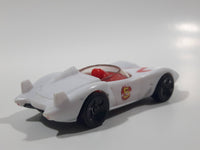 2008 Hot Wheels Mach 5 Speed Racer White Plastic Die Cast Toy Race Car Vehicle