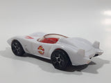 2008 Hot Wheels Mach 5 Speed Racer White Plastic Die Cast Toy Race Car Vehicle