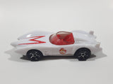 2008 Hot Wheels Mach 5 Speed Racer White Plastic Die Cast Toy Race Car Vehicle