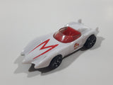 2008 Hot Wheels Mach 5 Speed Racer White Plastic Die Cast Toy Race Car Vehicle