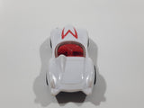 2008 Hot Wheels Mach 5 Speed Racer White Plastic Die Cast Toy Race Car Vehicle