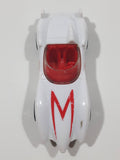 2008 Hot Wheels Mach 5 Speed Racer White Plastic Die Cast Toy Race Car Vehicle