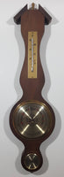 Vintage Gischard Banjo Style Wood Cased Weather Station Thermometer, Barometer Hygrometer Made in Germany