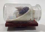 Playa Del Carmen Mexico Sand and Seashells in Glass Bottle on Wood Backing 1 5/8" Wide Fridge Magnet