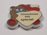 Grandmas are special Teddy Bear with Hearts Themed 2 3/8" x 2 3/8" Hard Plastic Fridge Magnet