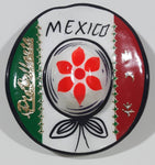 Puerto Vallarta Mexico Flag Colored Sombrero 2 1/2" x 2 3/4" Clay Pottery Fridge Magnet