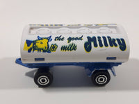 Majorette Milky The Good Milk Trailer White and Blue Die Cast Toy Vehicle Busted Hitch