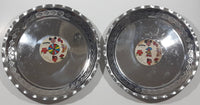 Set of 2 Vintage Dollops India 10" Diameter Metal Serving Tray