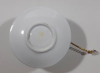 Blue and White Gold Trim Small Miniature 1 3/4" Tall Tea Cup and Saucer Hanging Ornament