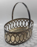 Vintage The Bay Silverplated E.P. Steel Large Basket With Handle