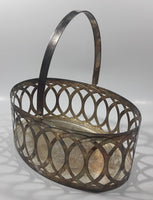 Vintage The Bay Silverplated E.P. Steel Large Basket With Handle