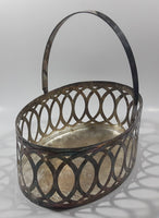 Vintage The Bay Silverplated E.P. Steel Large Basket With Handle