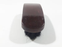 Dark Stained Wood 3 3/8" Long Wood Small Shoe Brush with Black Bristles