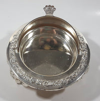 Vintage Silver Plated Dome Roll Top 5 1/4" Diameter Caviar Butter Serving Dish Made in England