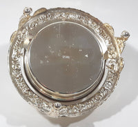 Vintage Silver Plated Dome Roll Top 5 1/4" Diameter Caviar Butter Serving Dish Made in England