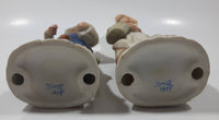 Vintage Homco Man with a Squirrel and Woman with a Rabbit 8" Tall Ceramic Figures 1409 Made in Japan
