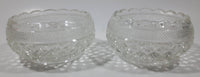 Set of 2 Vintage Crystal Glass Candy Dish Bowls 4 1/4" Diameter