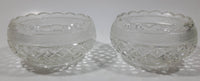 Set of 2 Vintage Crystal Glass Candy Dish Bowls 4 1/4" Diameter