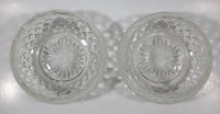 Set of 2 Vintage Crystal Glass Candy Dish Bowls 4 1/4" Diameter