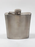 7 oz. Curved Stainless Steel Pocket Flask with Skull and Cross Bones Faux Leather Holder Case